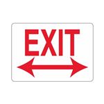 EXIT With Double Arrow (Red Text on White) Sign